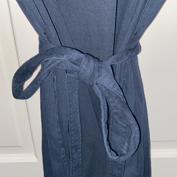 Gap Denim Black Long Sleeve Dress with Waist Tie in size Large - Picture 3 of 7